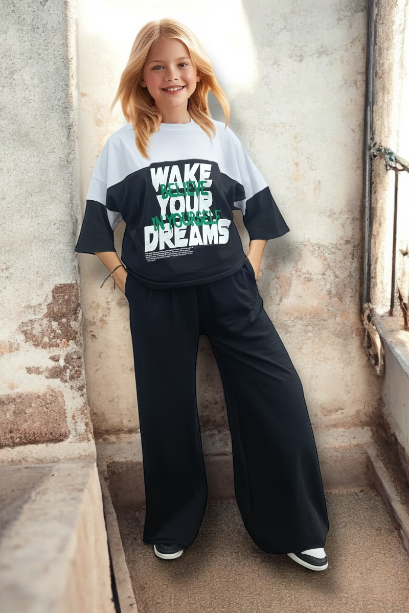 Komplet dziewczęcy Wake Yours Dream Czarny