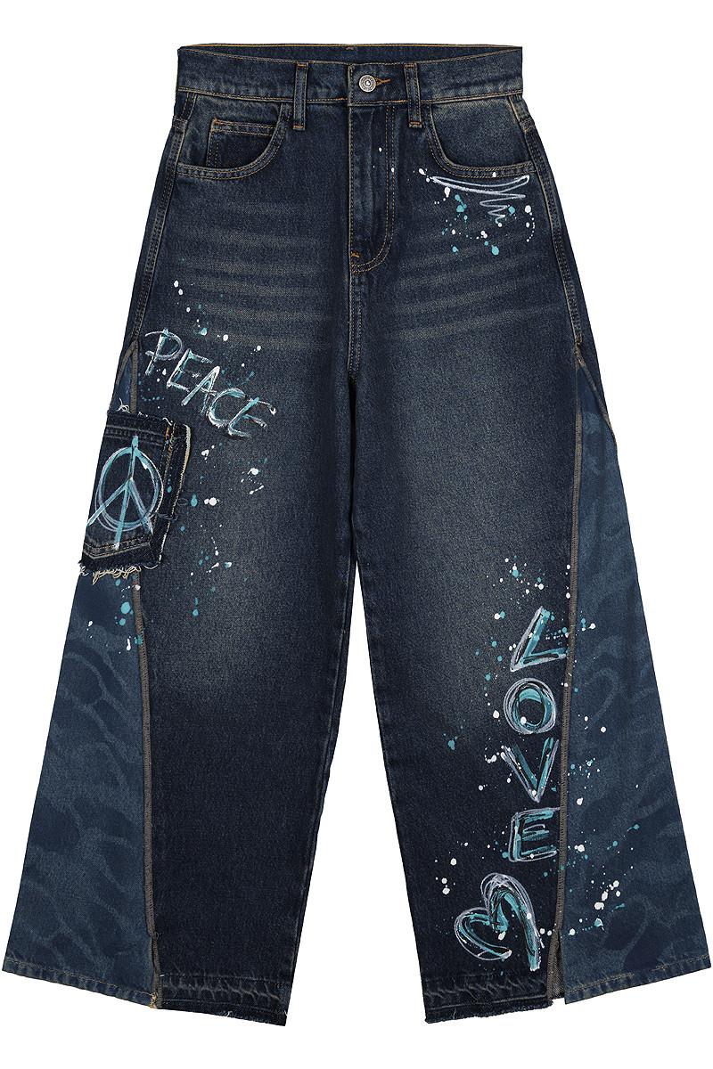 Spodnie jeans Peace niebieskie Spodnie jeans Peace niebieskie