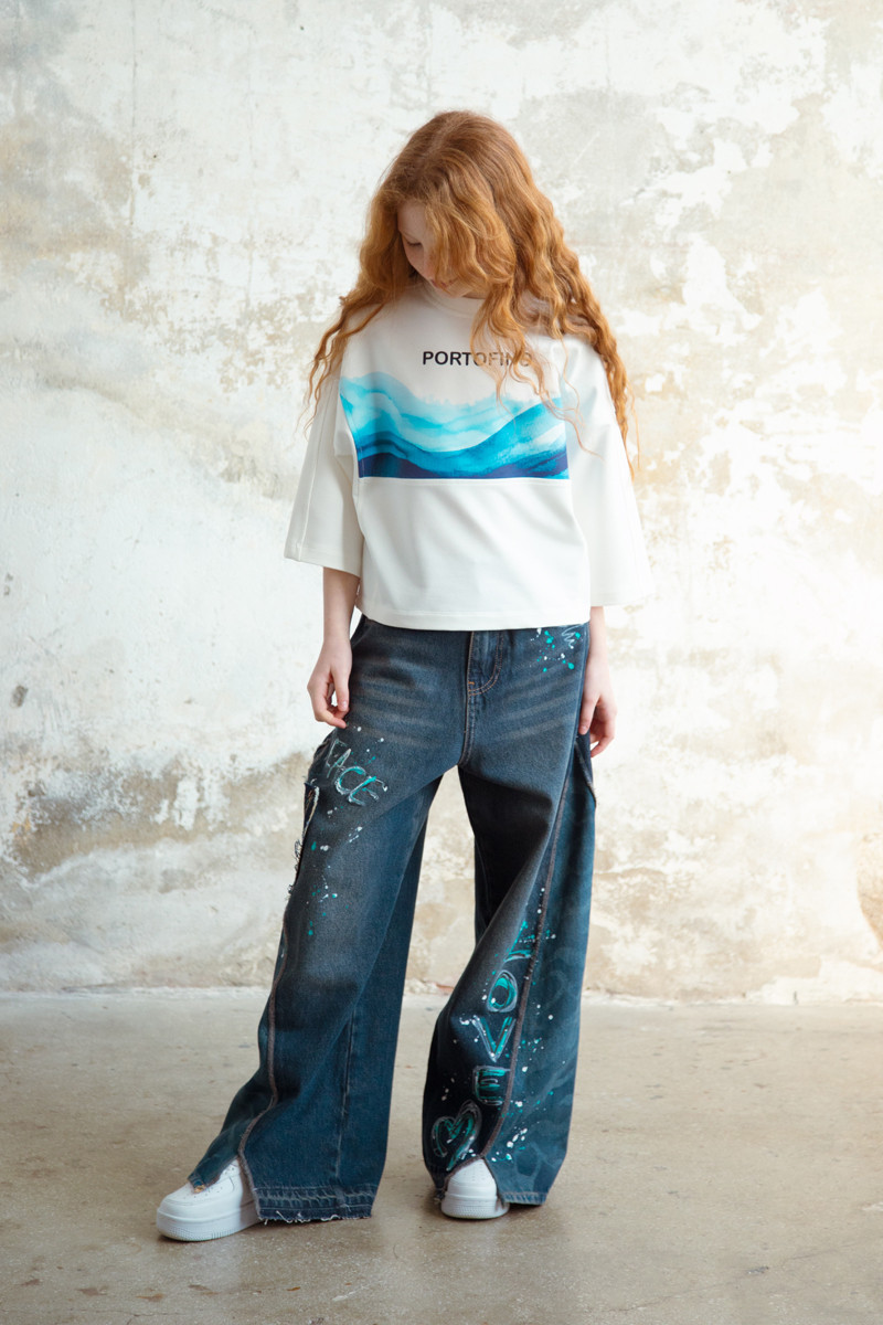 Spodnie jeans Peace niebieskie