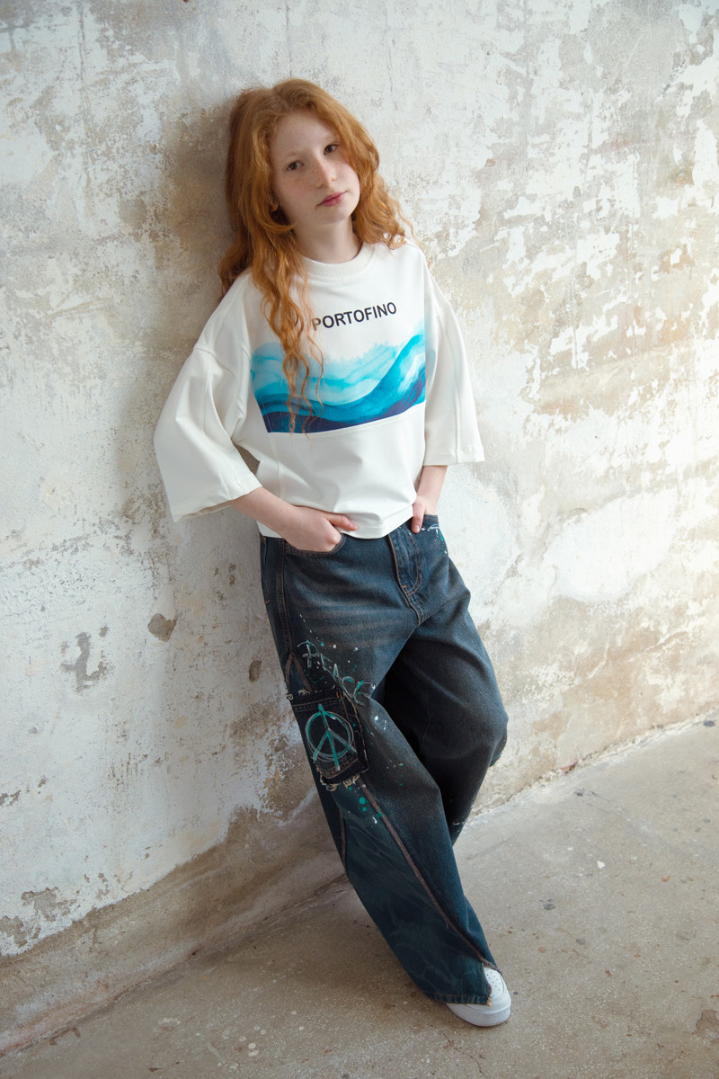 Spodnie jeans Peace niebieskie