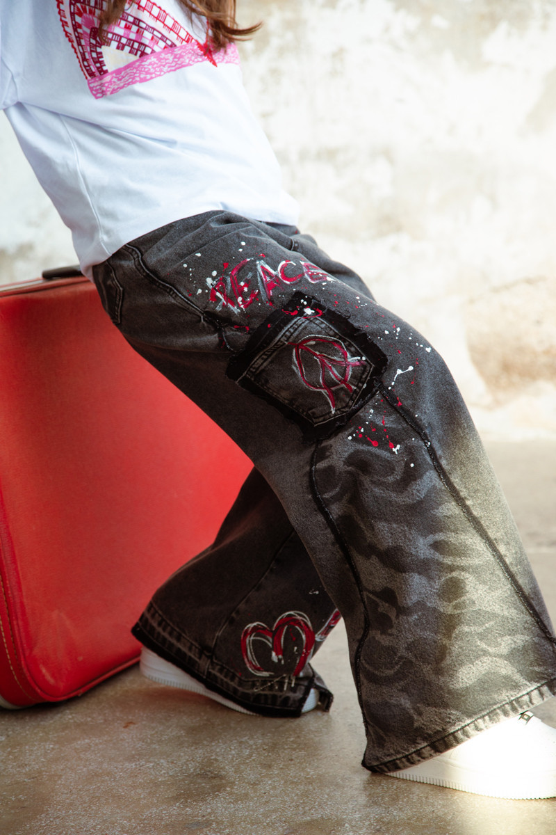 Spodnie jeans Peace grafitowe Spodnie jeans Peace grafitowe
