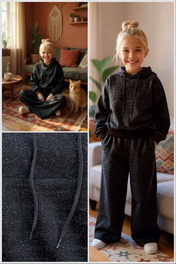 Komplet bluza i spodnie Street Fashion czarny