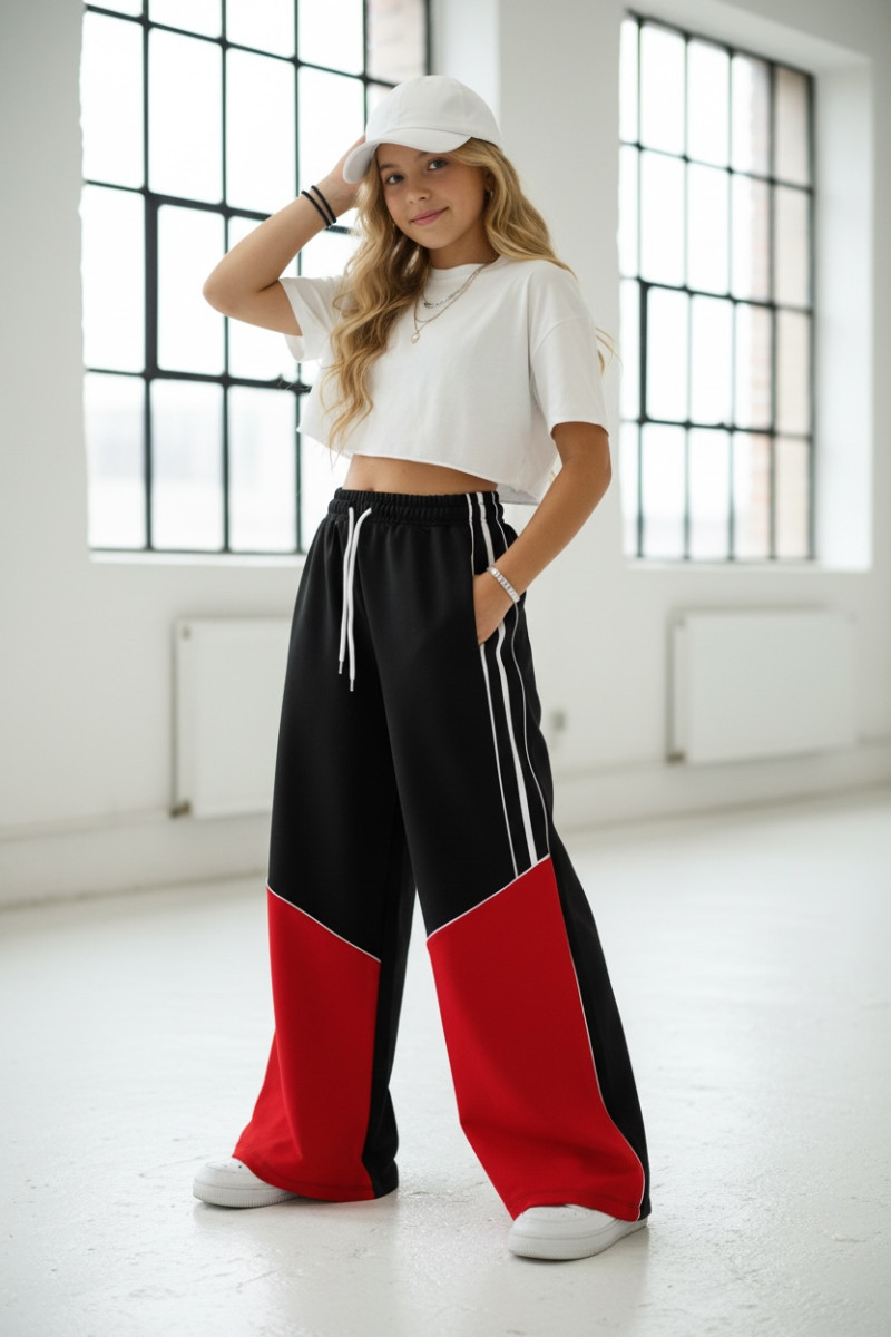 Spodnie dresowe Wey Czarno-czerwone