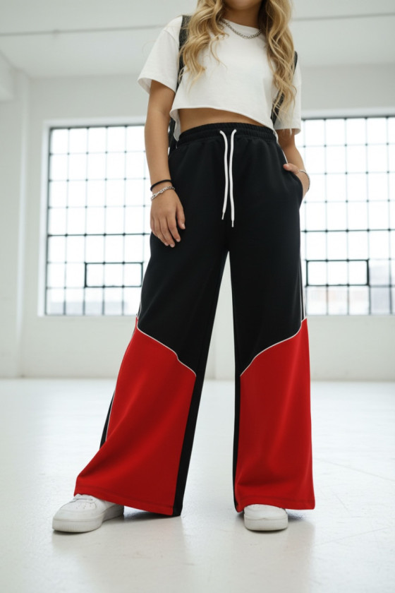 Spodnie dresowe Wey Czarno-czerwone