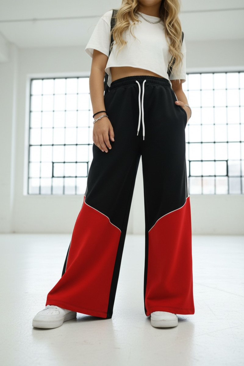 Spodnie dresowe Wey Czarno-czerwone