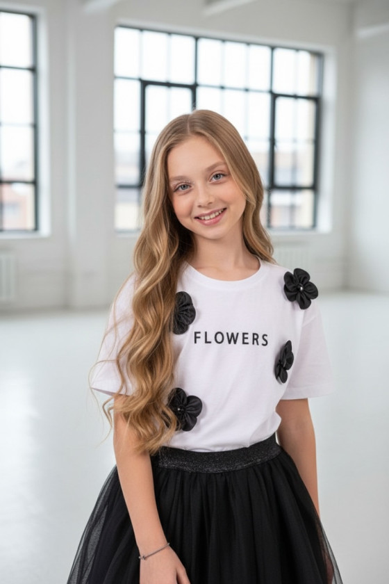 Bluzka biała dziewczęca Oktawia