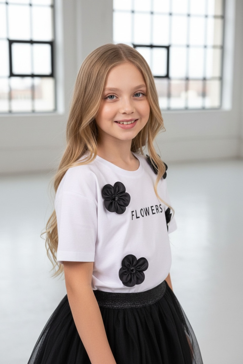 Bluzka biała dziewczęca Oktawia