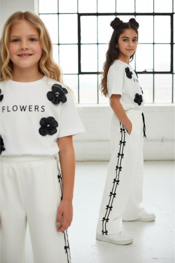 Spodnie dresowe Kokardki śmietanka