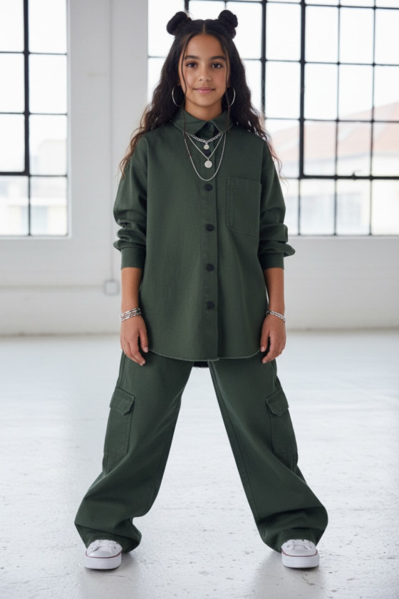 Komplet dla dziewczynki Nadia khaki