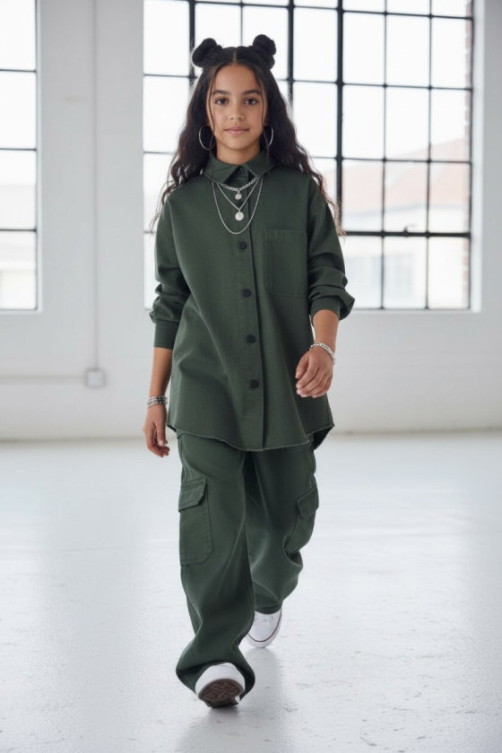 Komplet dla dziewczynki Nadia khaki