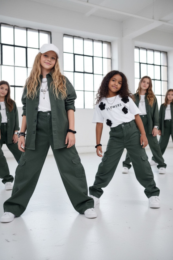 Komplet dla dziewczynki Nadia khaki