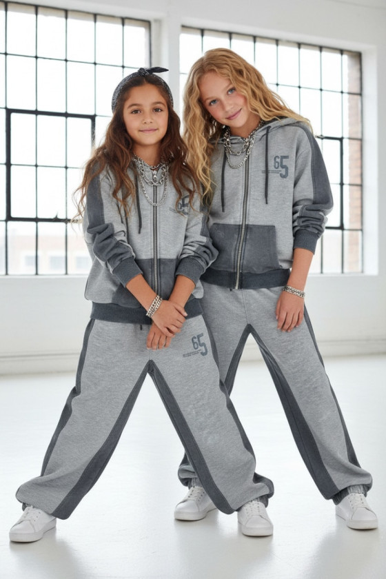 Komplet uniwersalny bluza rozpinana i spodnie 65