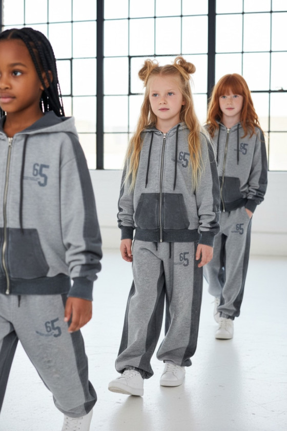 Komplet uniwersalny bluza rozpinana i spodnie 65