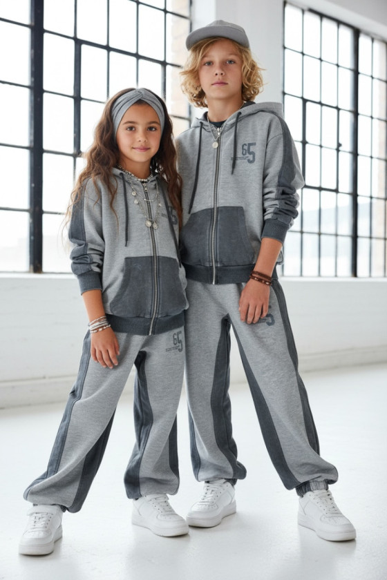 Komplet uniwersalny bluza rozpinana i spodnie 65