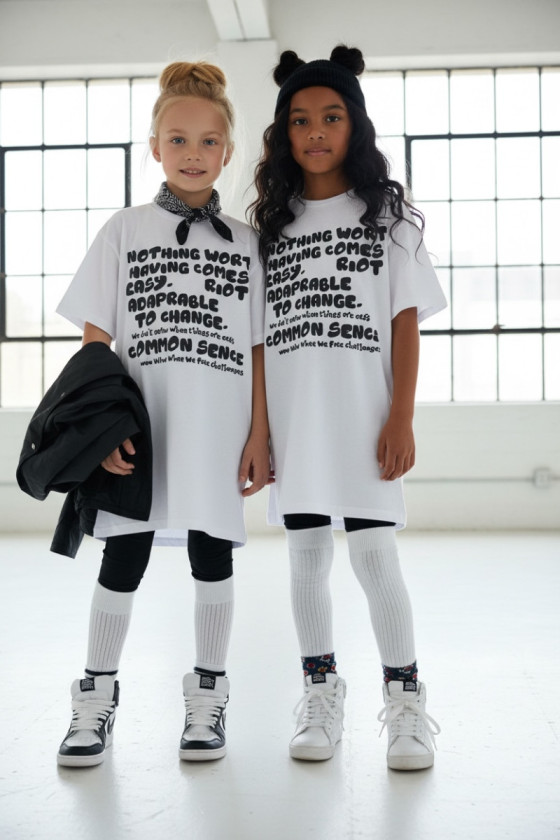 Długi T-shirt dla dziewczynki Change