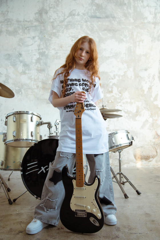 Długi T-shirt dla dziewczynki Change