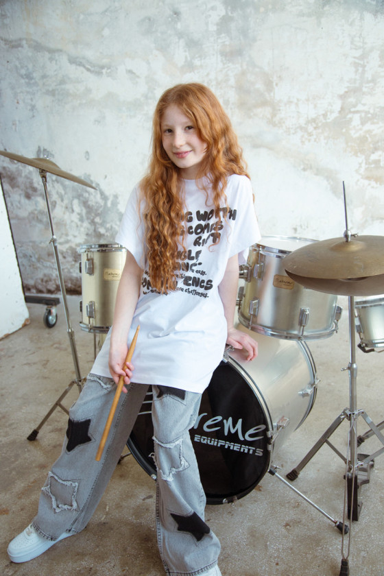 Długi T-shirt dla dziewczynki Change