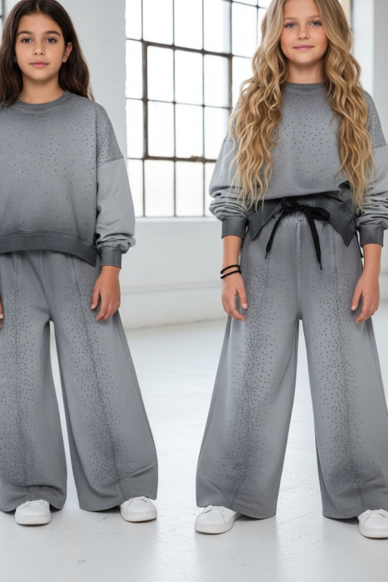 Komplet dla dziewczynki Silver Dots bluza i spodnie