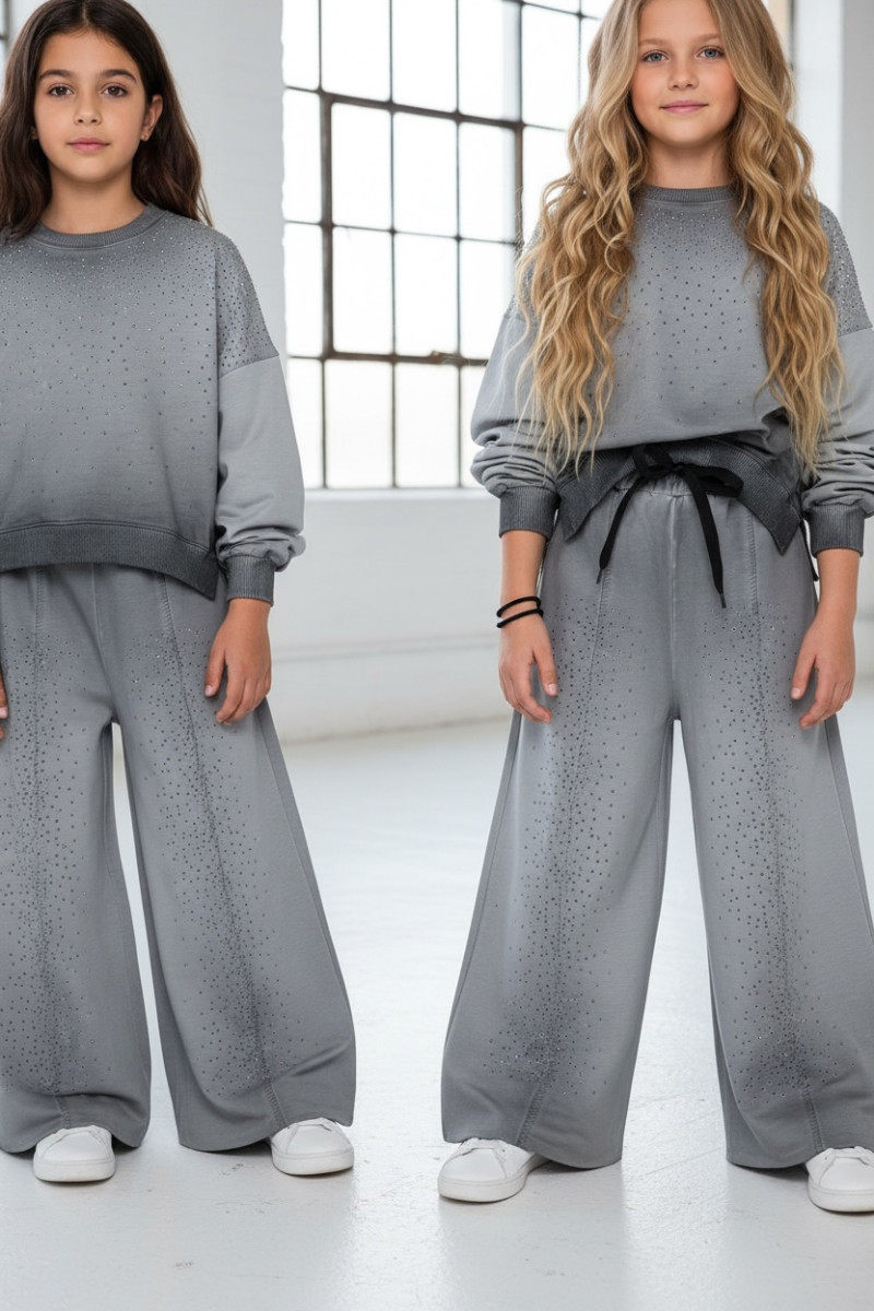 Komplet dla dziewczynki Silver Dots bluza i spodnie