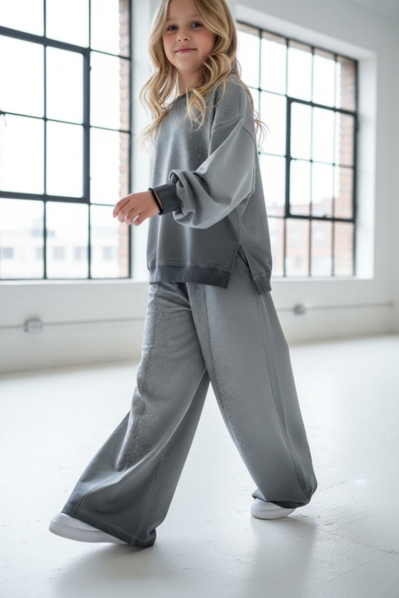 Komplet dla dziewczynki Silver Dots bluza i spodnie