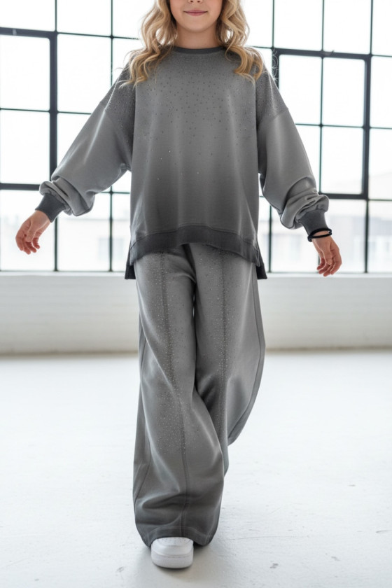 Komplet dla dziewczynki Silver Dots bluza i spodnie