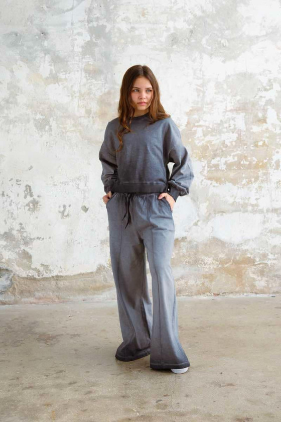 Komplet dla dziewczynki Basic Grey Cieniowany szary