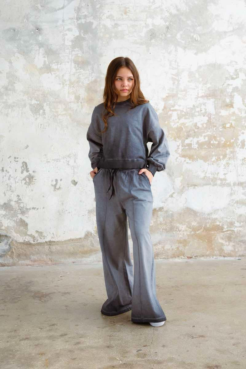 Komplet dla dziewczynki Basic Grey Cieniowany szary