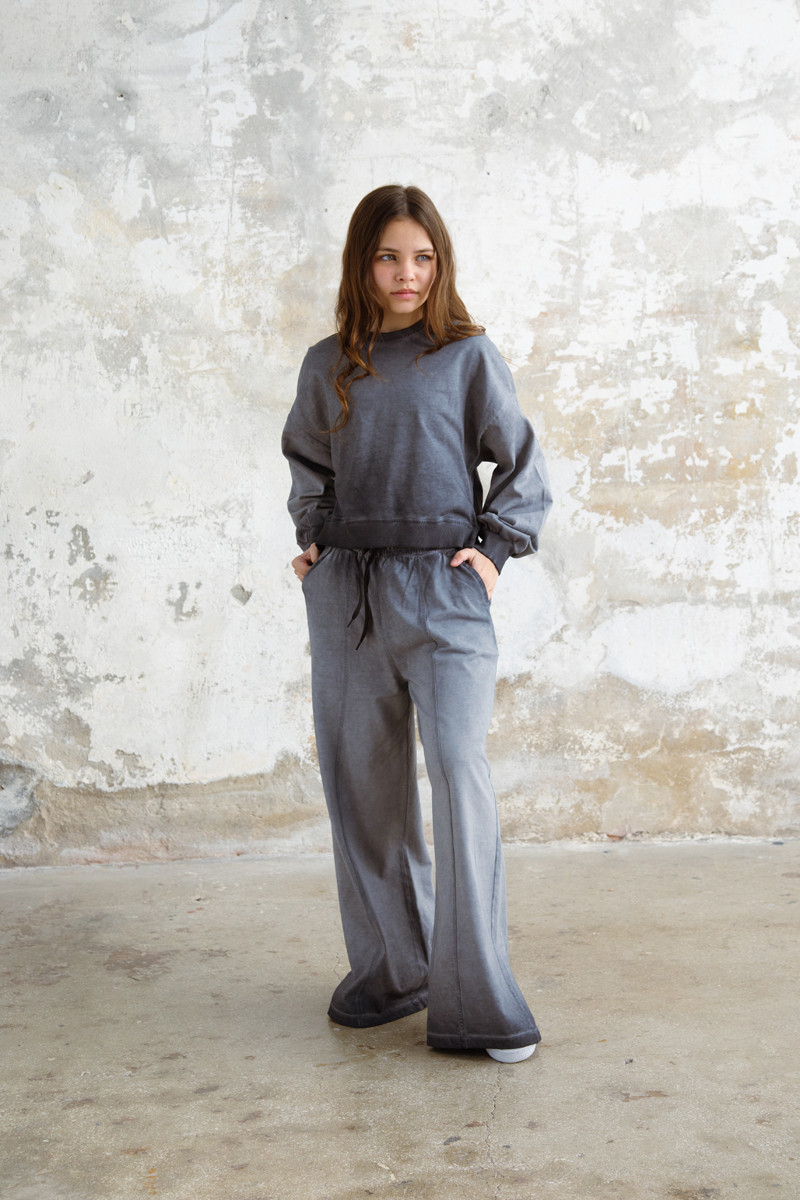 Komplet dla dziewczynki Basic Grey Cieniowany szary