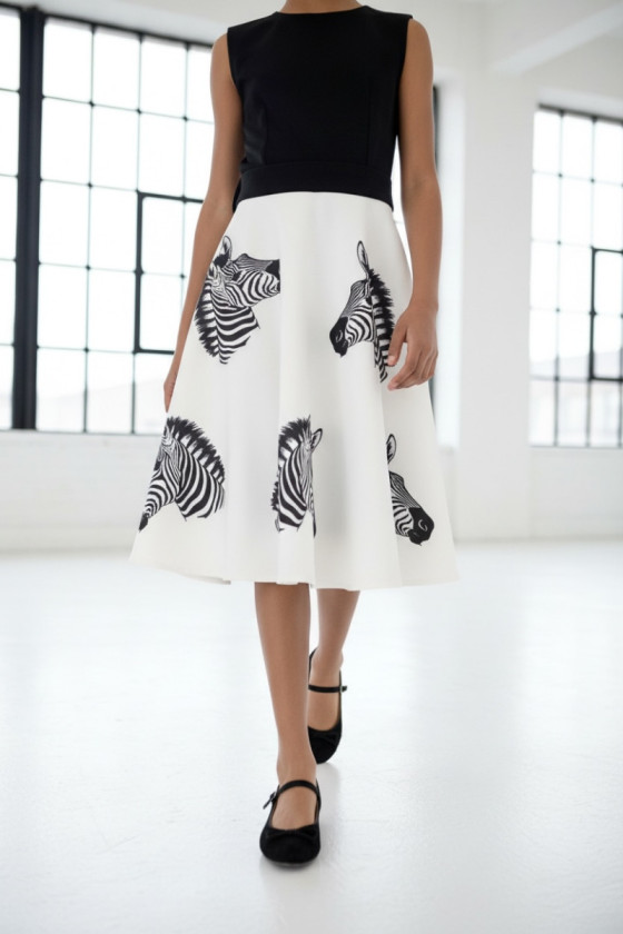 Sukienka dla dziewczynki Zebra biało-czarna