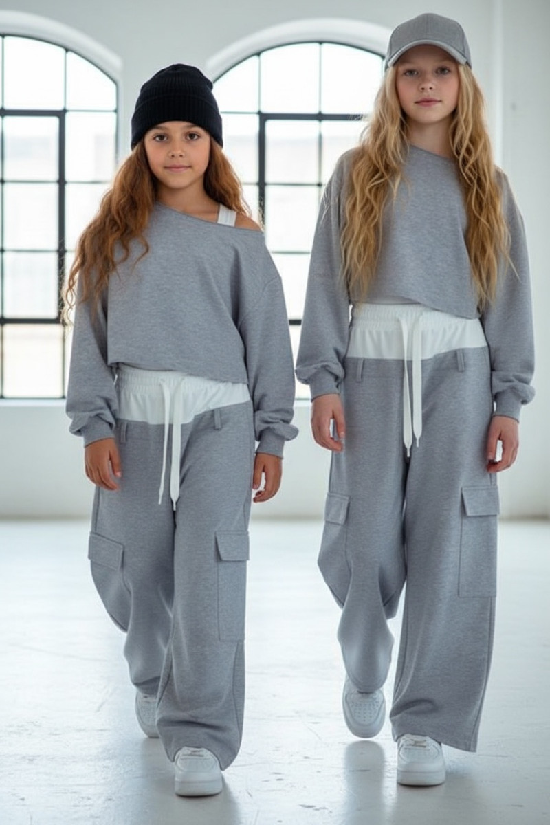 Komplet 3-częściowy dzewczęcy Emma buza, top, spodnie