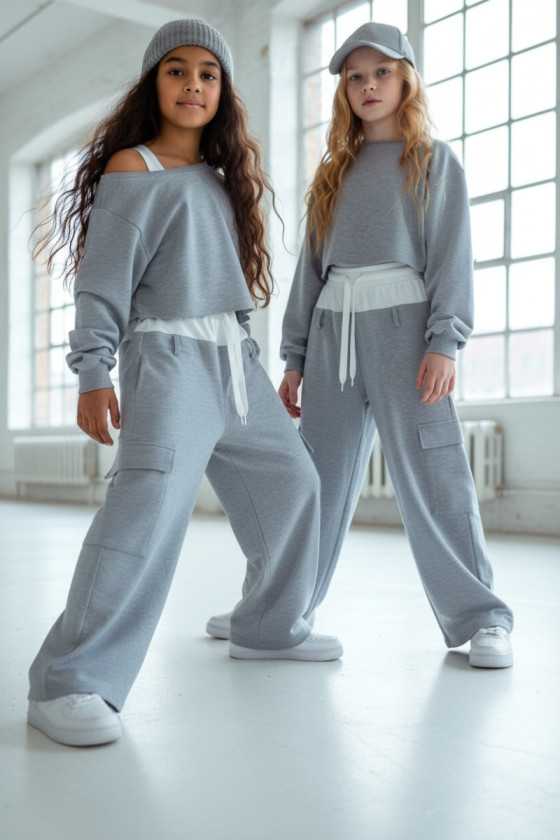 Komplet 3-częściowy dzewczęcy Emma buza, top, spodnie