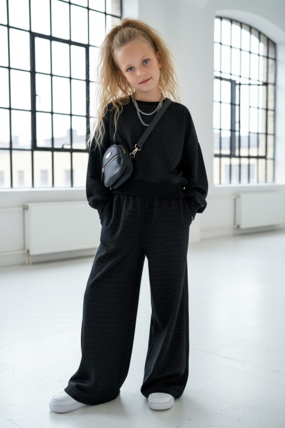 Komplet dla dziewczynki Limba bluza i spodnie Czarny