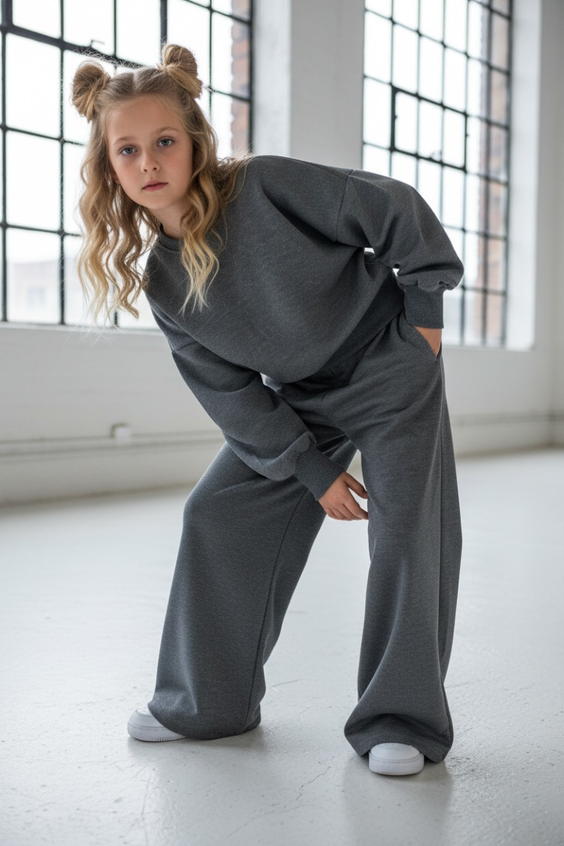 Komplet dla dziewczynki Limba bluza i spodnie Szary