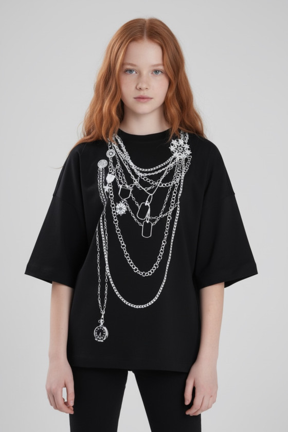 T-shirt Biżu Czarny