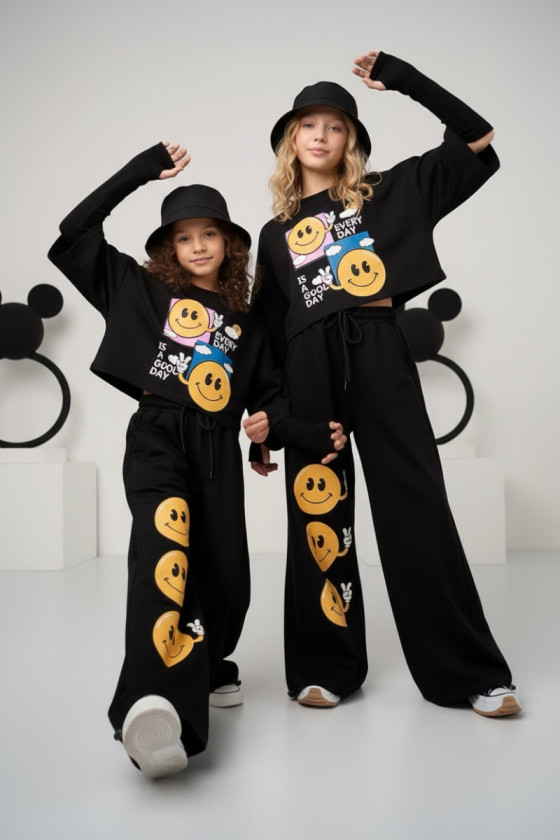 Komplet dla dziewczynki Every Day is Good Day czarny