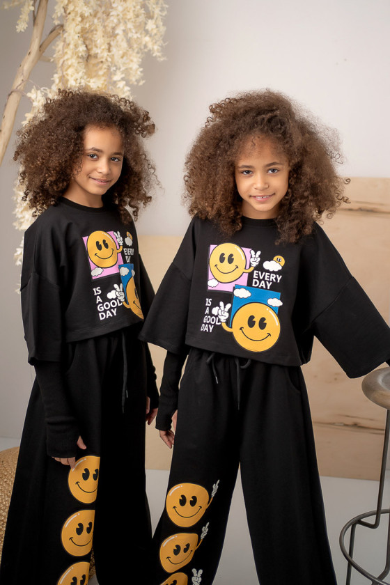 Komplet dla dziewczynki Every Day is Good Day czarny