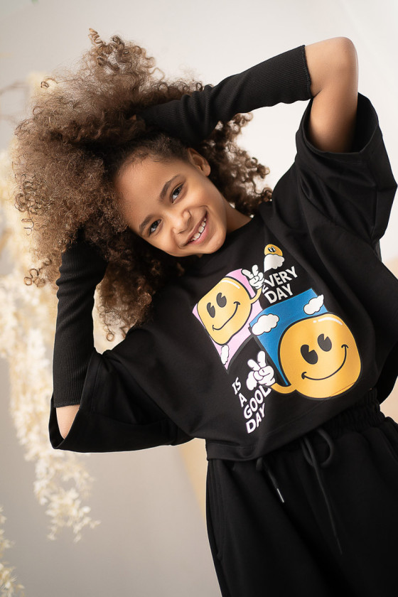 Komplet dla dziewczynki Every Day is Good Day czarny
