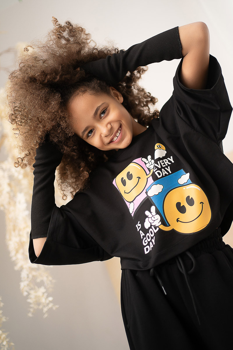 Komplet dla dziewczynki Every Day is Good Day czarny