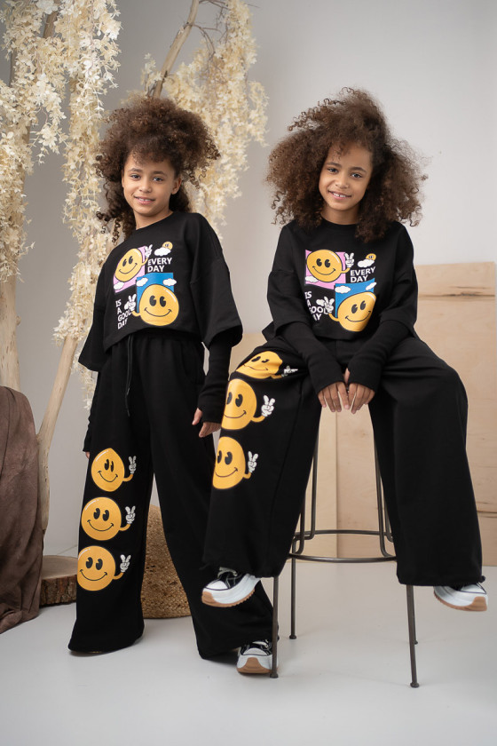 Komplet dla dziewczynki Every Day is Good Day czarny