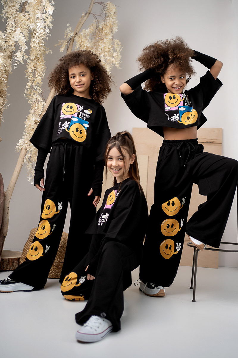 Komplet dla dziewczynki Every Day is Good Day czarny