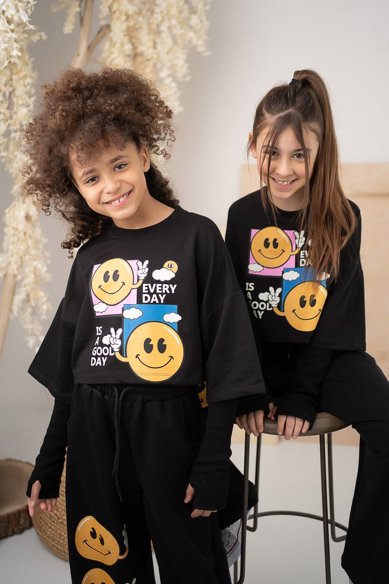 Komplet dla dziewczynki Every Day is Good Day czarny