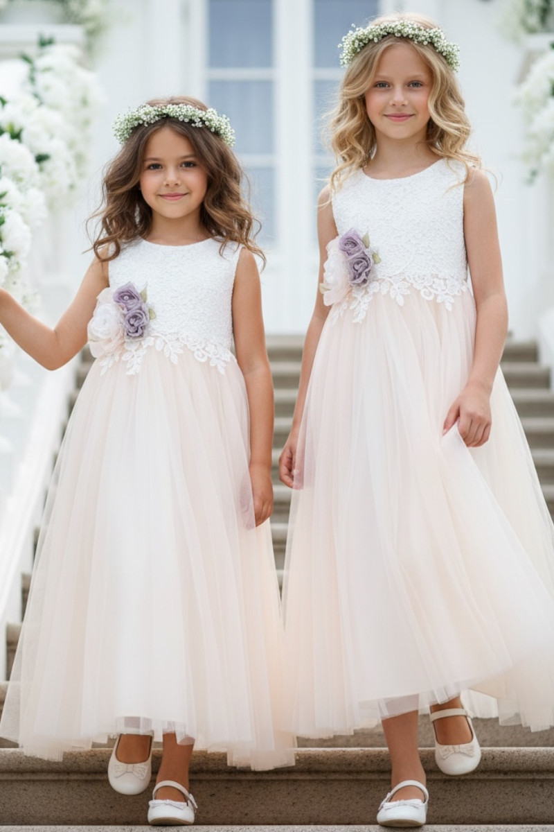 Sukienka dla dziewczynki Wiktoria delikatna morelka