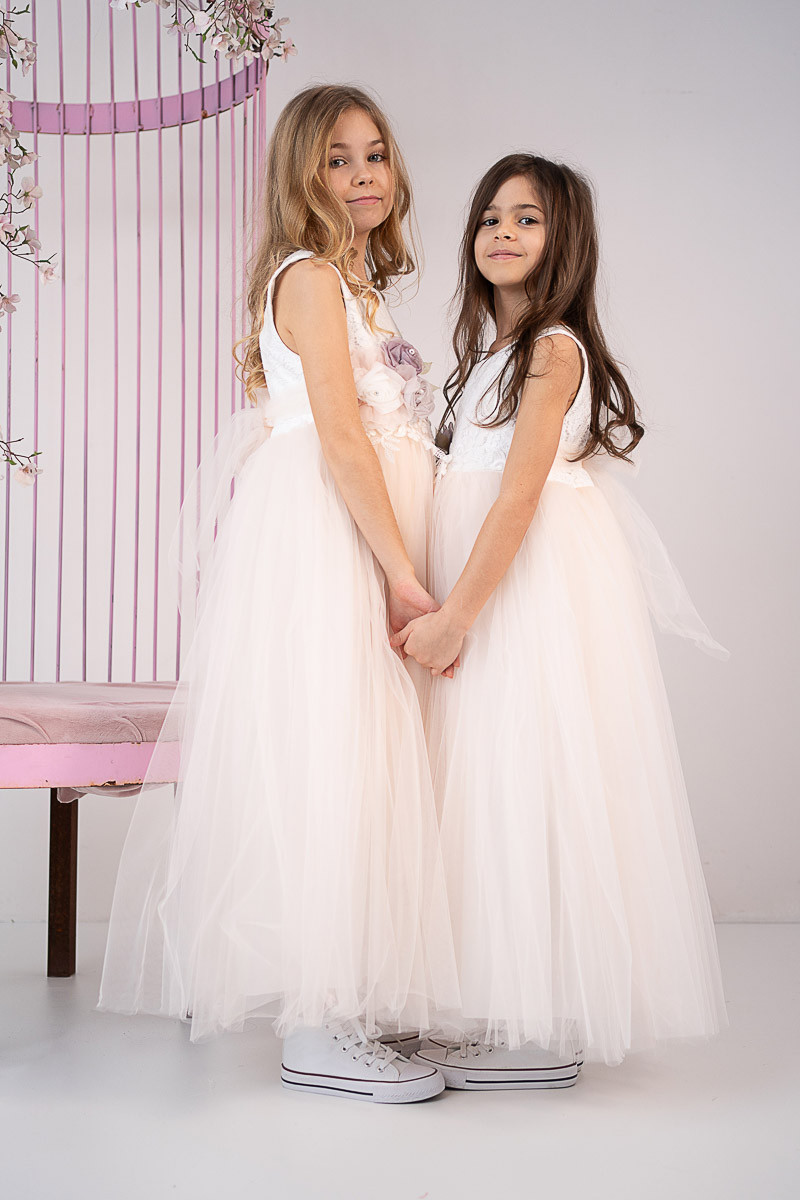 Sukienka dla dziewczynki Wiktoria delikatna morelka