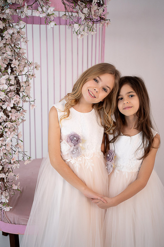 Sukienka dla dziewczynki Wiktoria delikatna morelka