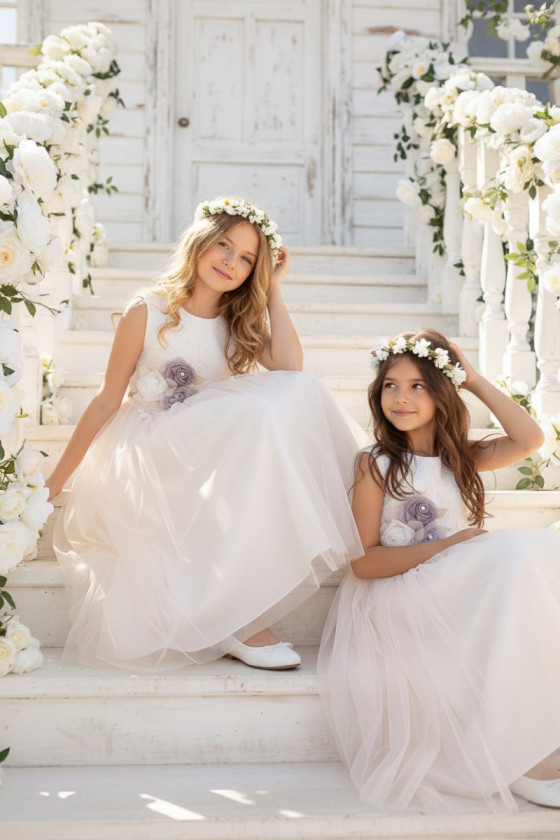 Sukienka dla dziewczynki Wiktoria delikatna morelka