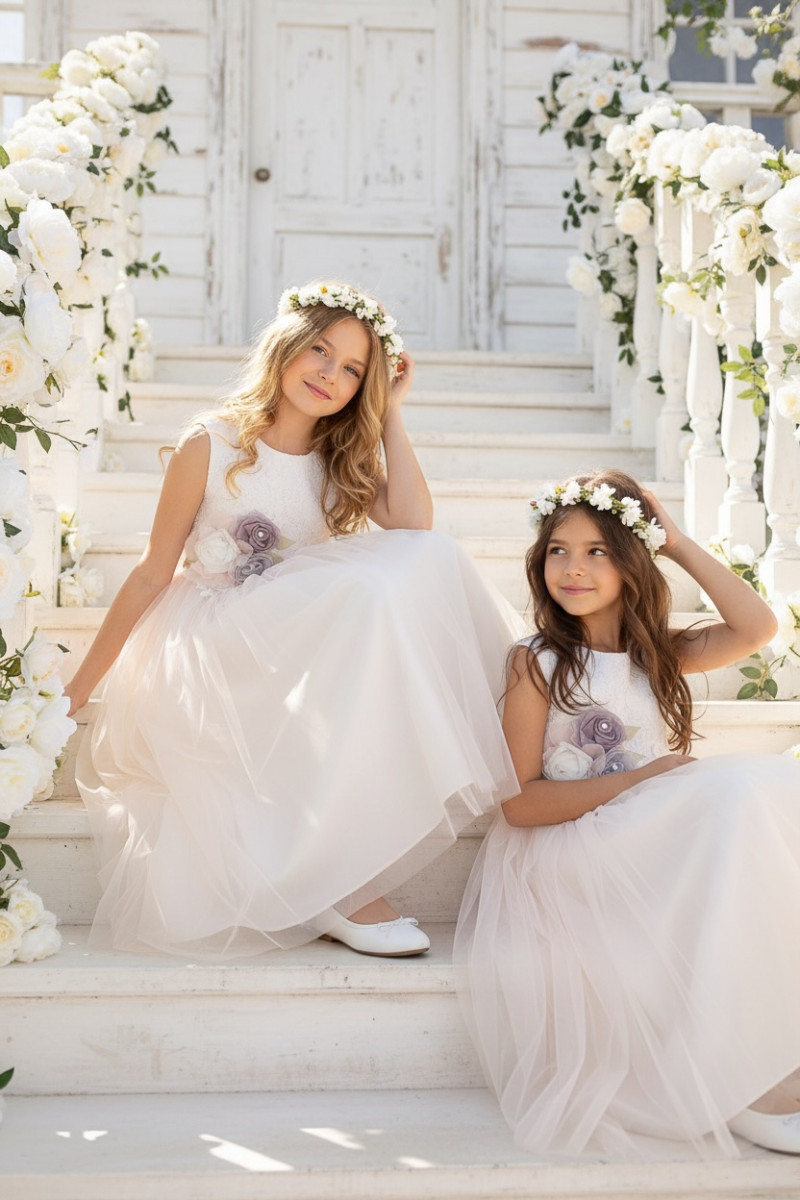 Sukienka dla dziewczynki Wiktoria delikatna morelka