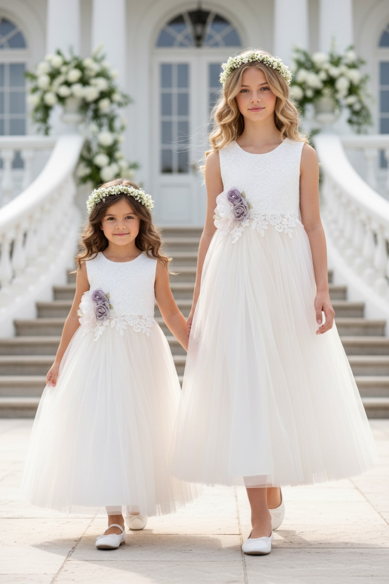 Sukienka dla dziewczynki Wiktoria delikatna morelka