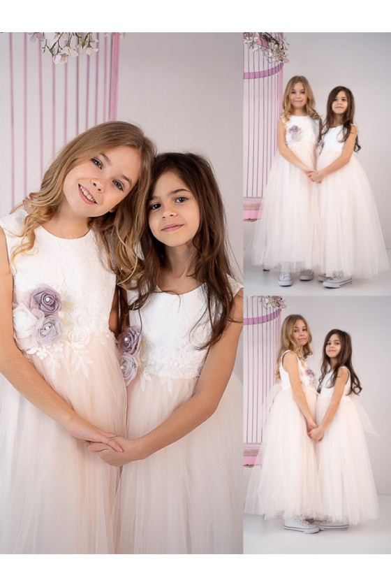 Sukienka dla dziewczynki Wiktoria delikatna morelka