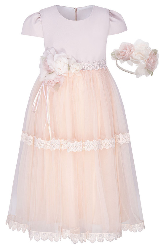 Sukienka z opaską Princesska morelka