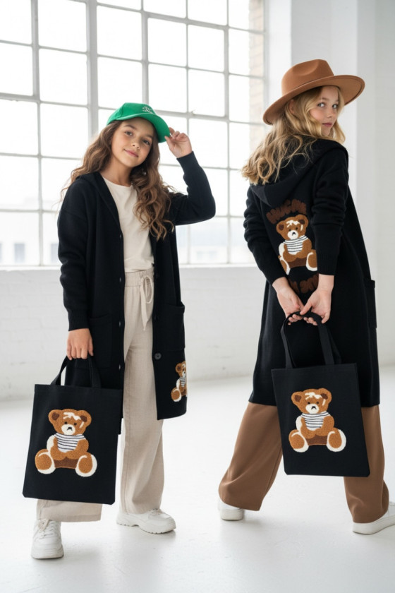 Kardigan 2w1 z torebką Hug Me